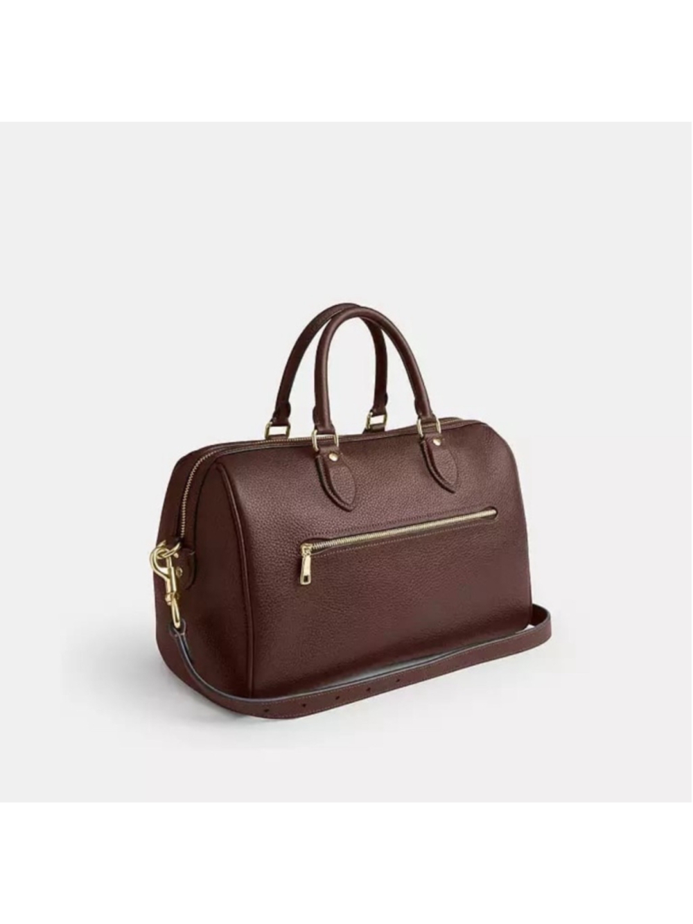 NEW Coach Large Rowan Satchel in Maple Pebble Leather with Gold Hardware NWT - Picture 4 of 11